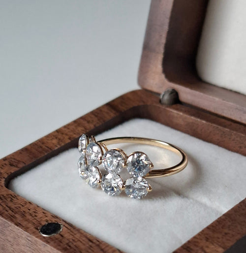 Ring - 14 karat. Guld - 2,79 karat diamant (laboratoriedyrket)