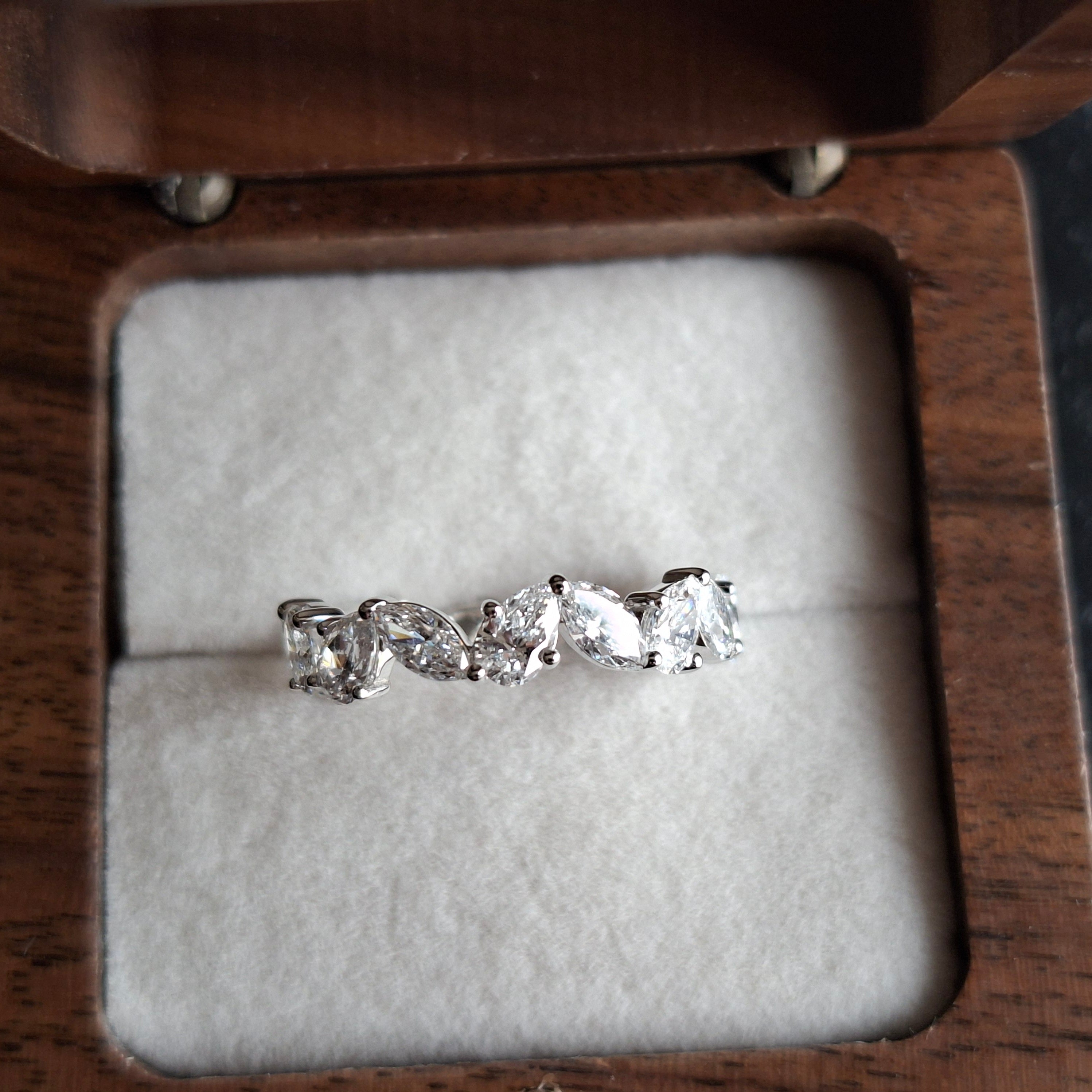 Ring - 14 karat hvidguld - 2,95 karat diamant (laboratoriedyrket)